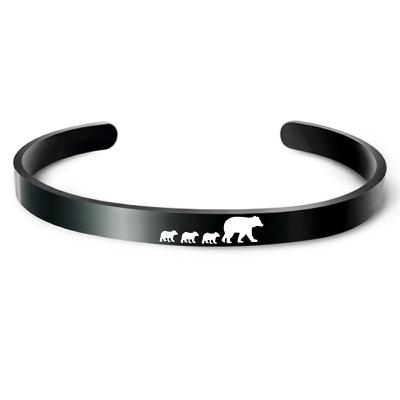 China CLASSIC Engraved Stainless Steel Men and Women Slap Bracelet Bangle Mother's Day for sale