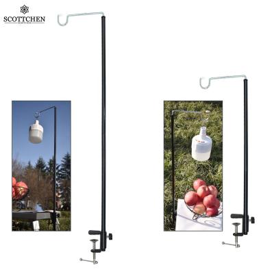 China Lightweight Camping Lantern Holder Lamp Holder Folding Light Hanging Pole Lantern Pole Hanger For Outdoor for sale