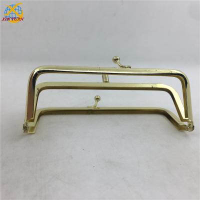 China 13*5cm Double Metal Gold Metal Frame Bag Purse Frame Clasp for sale