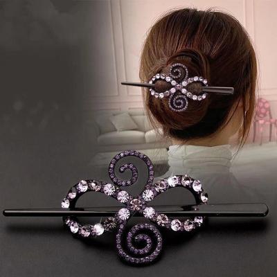 China 2022 Vintage Rhinestone Hair Sticks Decorations Crystal Hairpins Women Hair Clip Pin Wedding Hair Jewelry Accessories for sale