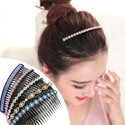 China Decorations Beads Vintage Women Rhinestone Hair Comb Clips Hairpins Shape Hair Bun Hair Accessories Headwear for sale