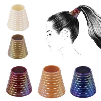 China Decorations Ponytail Holder with Teeth for Women Hair Tie Band Girls Hair Claws Colorful Headwear Look Lady Accessory Glitter Plastic Metal for sale