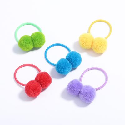 China New popular kids cute pom pom ball hair bands accessories headdress for sale