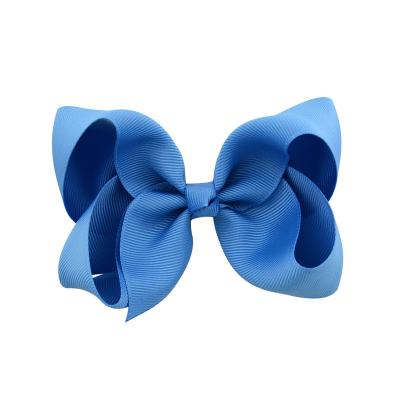 China Hair Accessories 4 Inch Ribbon Hair Bow Hairpin Children Soft Mixed Colors for sale