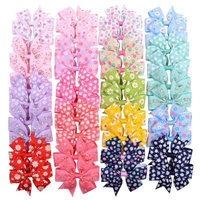 China Baby children's fishtail bow ribbon rib stitch sunflower daisy headdress sweet hairpin prints for sale