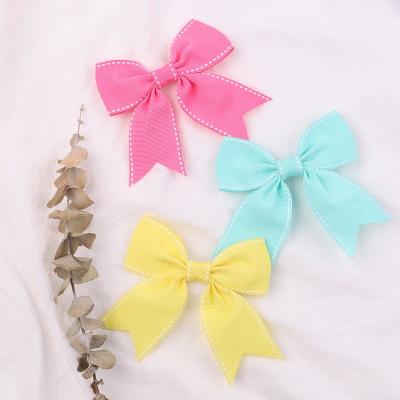 China Popular Children's Bow Hairpin Headdress Little Girl Candy Ribbon Bow Hair Clips for sale