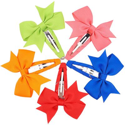 China SAME PICTURE New Little Baby Cute Solid Color Ribbon Hair Clips for sale