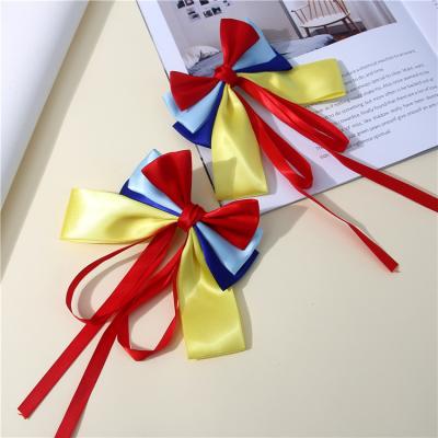 China Fashion hot sales children's large bow hairpin hair clip large colorful headdress baby for sale