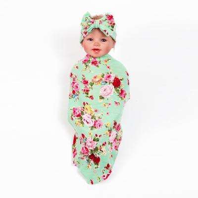 China Breathable Children's Butterfly Hair Band Baby Cotton Cloth Printed Head Band Large Holding Baby Set Covering Wrapped Hair Band Covering Set for sale