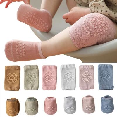 China Breathable Summer Baby Knee Pads Socks Sets Solid Color Anti Slip Knocks Patella Child Safety Crawling Floor Kicks Knee Protector For Girls Boy for sale