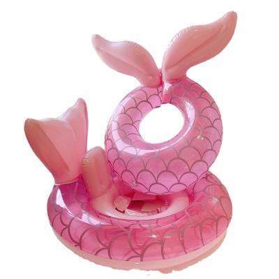 China Outdoor Water Fun Hot Sale Pink Mermaid Sparkle Swim Ring Fish Tail Pool Float Green Silvery Swimming Ring for sale