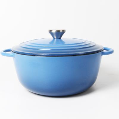 China Best Selling Traditional Cookware Cast Iron Double Ear Casserole Enamel Coated Cooking Pot for sale