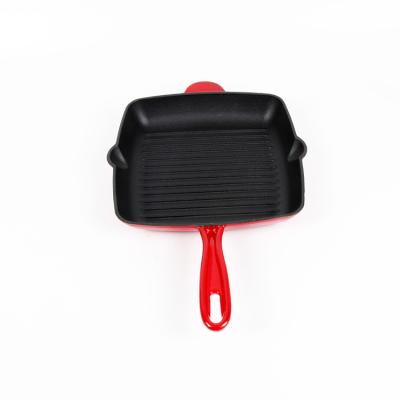 China Cast Iron Square Grill Pan Stable Stick Steak Non Stove For Electric Or Gas Stove Tops for sale