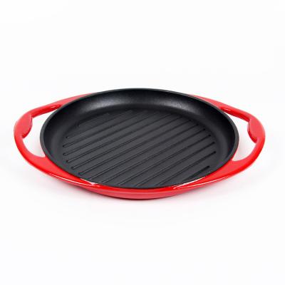 China Sustainable Cast Iron Barbecue Grill Pan Out Roasting Steak Grill Pan Multi Pan for sale