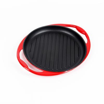 China Amazon Sustainable Top Selling Enamel Grill Pan OEM ODM Enamel Cast Iron Grill Pan for sale