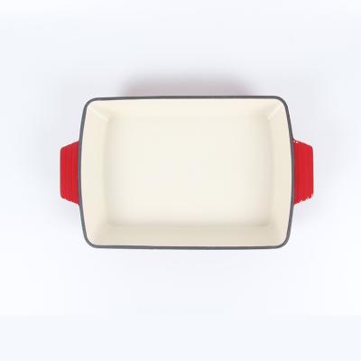 China New Style Enamel Hot Sale Viable Mold 20cm Small Colorful Enamel Grill Pan for sale