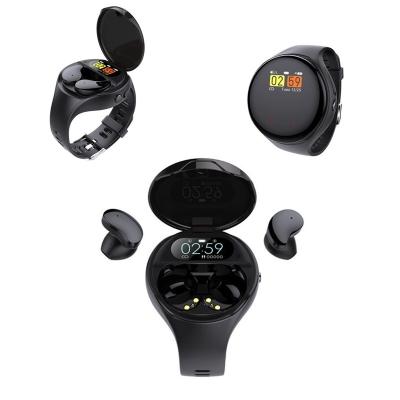 China New Design In-ear IPX7 Waterproof TWS Headset Plus BT Smart Watch 2 In 1 Earphone Smart Watches for sale