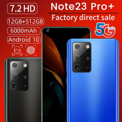 China Dual SIM Card 5G 12G+512GB Note23 Pro+ Smartphone 5G Speed ​​6000mAh High Quality Super Large Capacity Battery 7.2 Inch Mobile Phone for sale