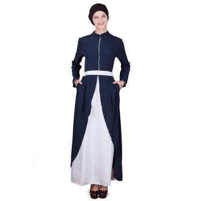 China Modest Muslimah Styling Dubai Islamic Clothing For Islamic Dress Abaya Dresses Middle East Muslim Women Slim Kimono Islamic Clothing Contrast Color for sale