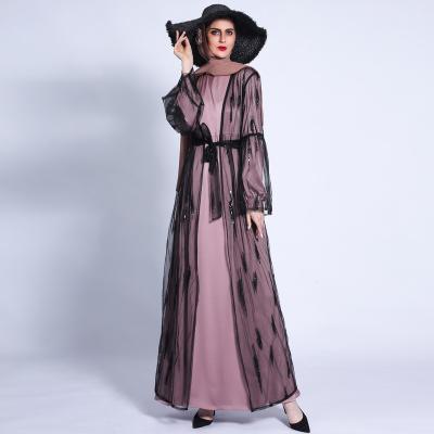 China Chiffon Fabric Sequin Anti-Wrinkle Abaya Women Dubai Dubai Robe Muslim Prayer Dress Muslim Dubai Luxury Long Sleeve Arabic Malaysian Robe Prayer Clothing for sale