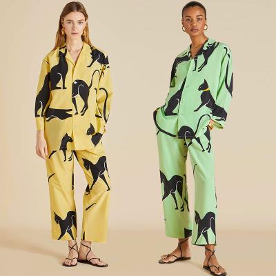 China AZ New Design Fashion Sleepwear Women's Pajamas Breathable Sleepwear Sets Fall Winter Luxury Cotton Fabric for sale