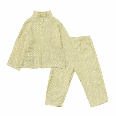 China Home Wear Two-Piece Suit Children's Pajamas Baby Breathable Spring Girls and Boys Autumn Cotton Gauze Polka Dot Long Sleeve for sale