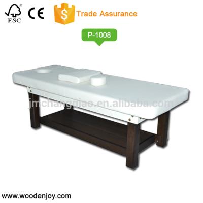 China Naturally Leisure Salon Wooden Beauty Treatment Bed Treatment Couch Massage Table for sale