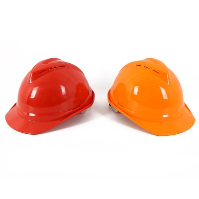 China Blue Yellow Red White High Visibility V Style ABS Construction Industrial Mining Safety Helmets With Strap Reflective Strips for sale