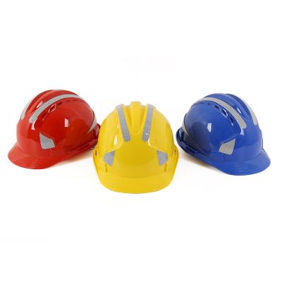 China Stripe Button Style Reflective Hard Hats With Vent Holes for sale