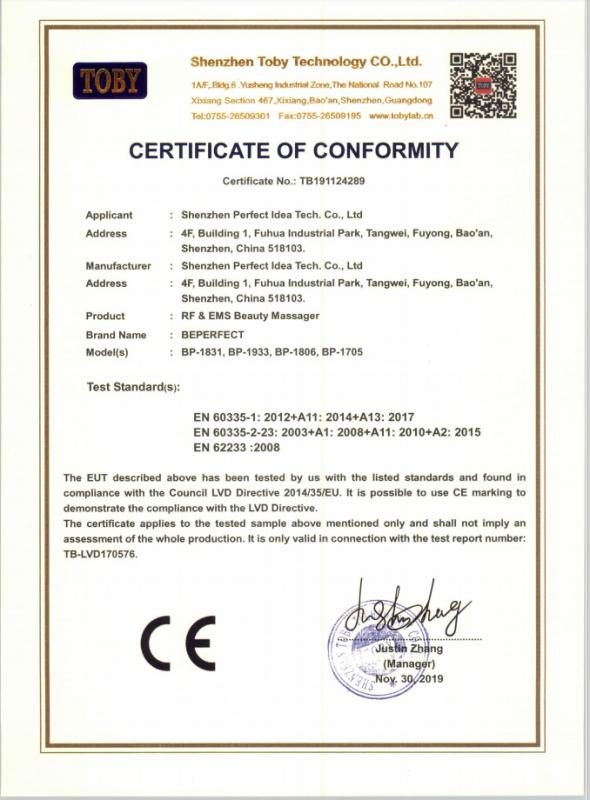 CE - Shenzhen Perfect Idea Technology Co., Ltd.