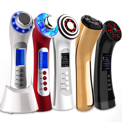 China Electronic Anti-Puffiness Ultrasound Face Beauty Device Skin Lifting Galvanic Facial Massager Machine Vibrating Skin Massager for sale