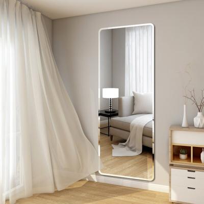 China Long Edge Bath Standing Mirror Wall Mirror Decorative Ultra Clear Polished Full Length Mirror for sale