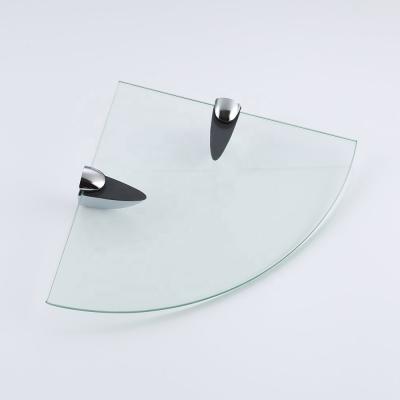 China Corner Eco-friendly Glass Shelf Bathroom Glass Shelf For Bathroom Small Glass Shelf for sale