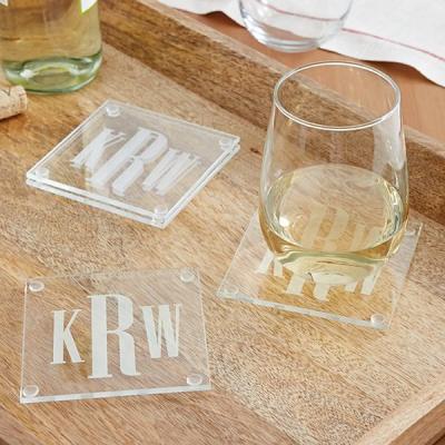 China Sustainable 4mm tempered glass coasters with modern design for sale