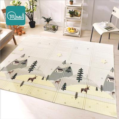 China Custom Kids Educational Toy Foldable xpe padded soft PU playmat non toxic foam kids puzzle baby floor play toy play crawl mat for infants for sale