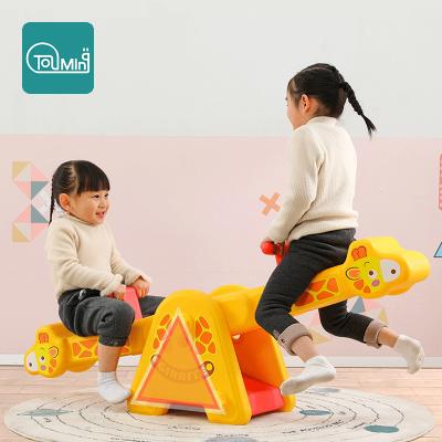 China Plastic Kids Indoor Funny Baby Spinning Slide Seesaw Toy Amusement Park Outdoor Playground Kids 4 Seat Plastic Seesaw For Toddlers for sale