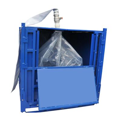 China Liquid Foldable Collapsible Food Grade Square Container Stainless Steel IBC Collapsible Tank With Plastic Bag for sale