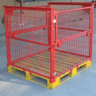 China Medium Heavy Duty Pallet Box Trash Bin For Cargo Transport And Storage Metal Cage Pallet Container for sale