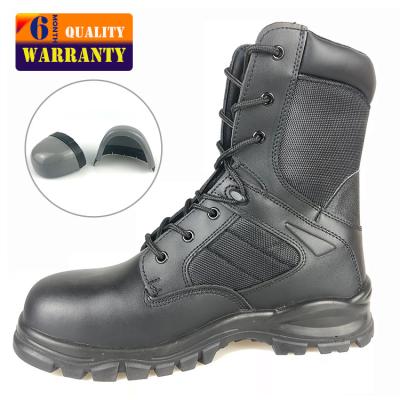 China Anti-skid High Ankle Army Genuine Leather Military Safety Shoes for sale