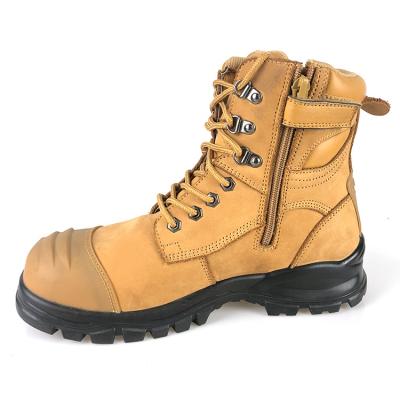 China Mid Cut European High Quality Brand Top Layer Nubuck Leather Men Steel Toe Cap S1 S2 S3 Safety Shoes for sale