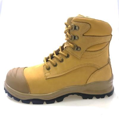 China High Quality Comfortable Durable Steel Toe Bootszapatos De Trabajo Top Layer Nubuck Mid Cut Safety Boots Leather Trim Shoe Safety for sale