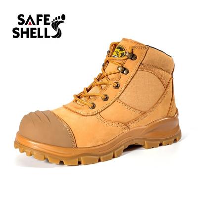 China Steel Toe Cap Dual Density PU Outsole Top Layer Nubuck Work Safety Anti-Skid Leather Boots for sale