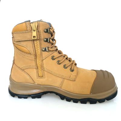 China Mid Cut Austria Workmans Mid Layer Nubuck Leather Steel Toe Cap Anti Static Safety Shoes for sale