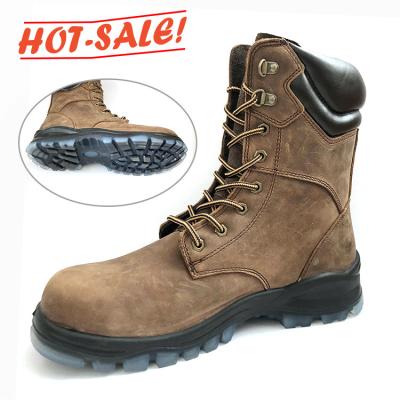 China Wholesale High Quality Light Weight Crazy Horse Leather Steel Toe Leather Breathable Safety Shoes Anti-skid s2 for sale