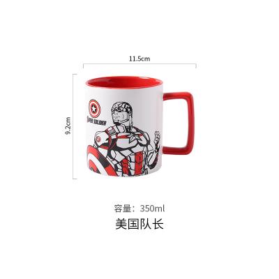 China Genuine Authorized Comic Marvel Spider-Man Iron Man Student Breakfast Coffee Milk Cup Holiday Party Gift Mug for sale