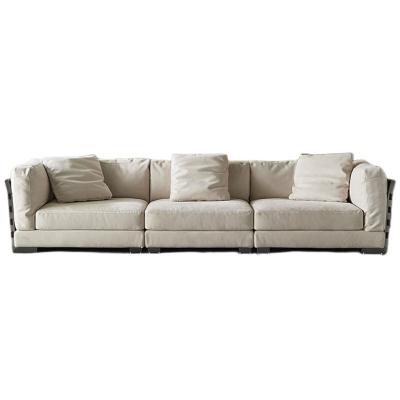 China Italian Living Room Sofa Bed Simple Modern Light Luxury Sofa Fabric Straight High End Sofa for sale