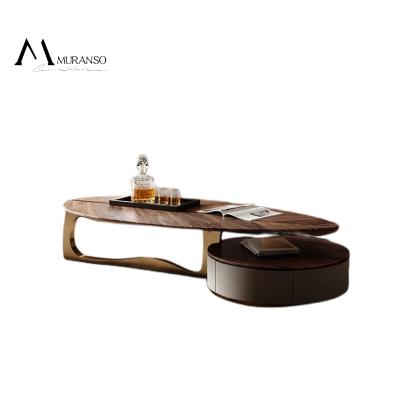 China Other Whole House Furniture Custom Italian Black Walnut Coffee Table Living Room Home Combination Minimalist Coffee Table for sale