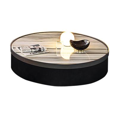 China Modern minimalist marble light combination living room metal mail coffee table round coffee table luxury coffee table for sale