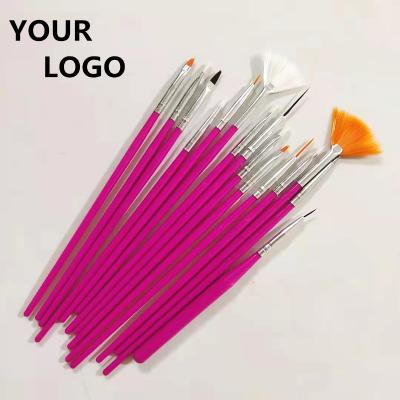 China Wholesale Nail Salon Personal Study Drawing Nail Brush Set 15pcs Beauty Nylon Acrylic Tool For Nail Art Custom Logo for sale