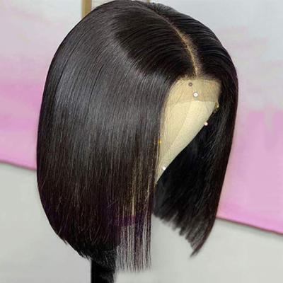 China Short Straight Bob Wigs Human Hair Lace Front Wigs, High Quality Brazilian Vivid Natural Short Bob Wigs for sale